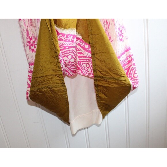 LOFT 100% Silk Boho Maxi Dress Floral Empire Waist Resort Summer Size 10 - Picture 10 of 12